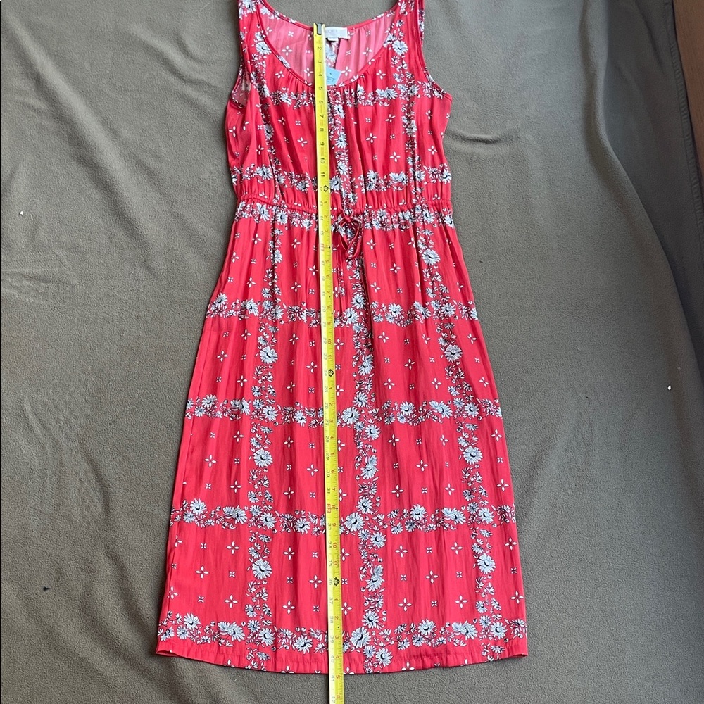 LOFT Red Floral Dress, SP - Picture 4 of 11
